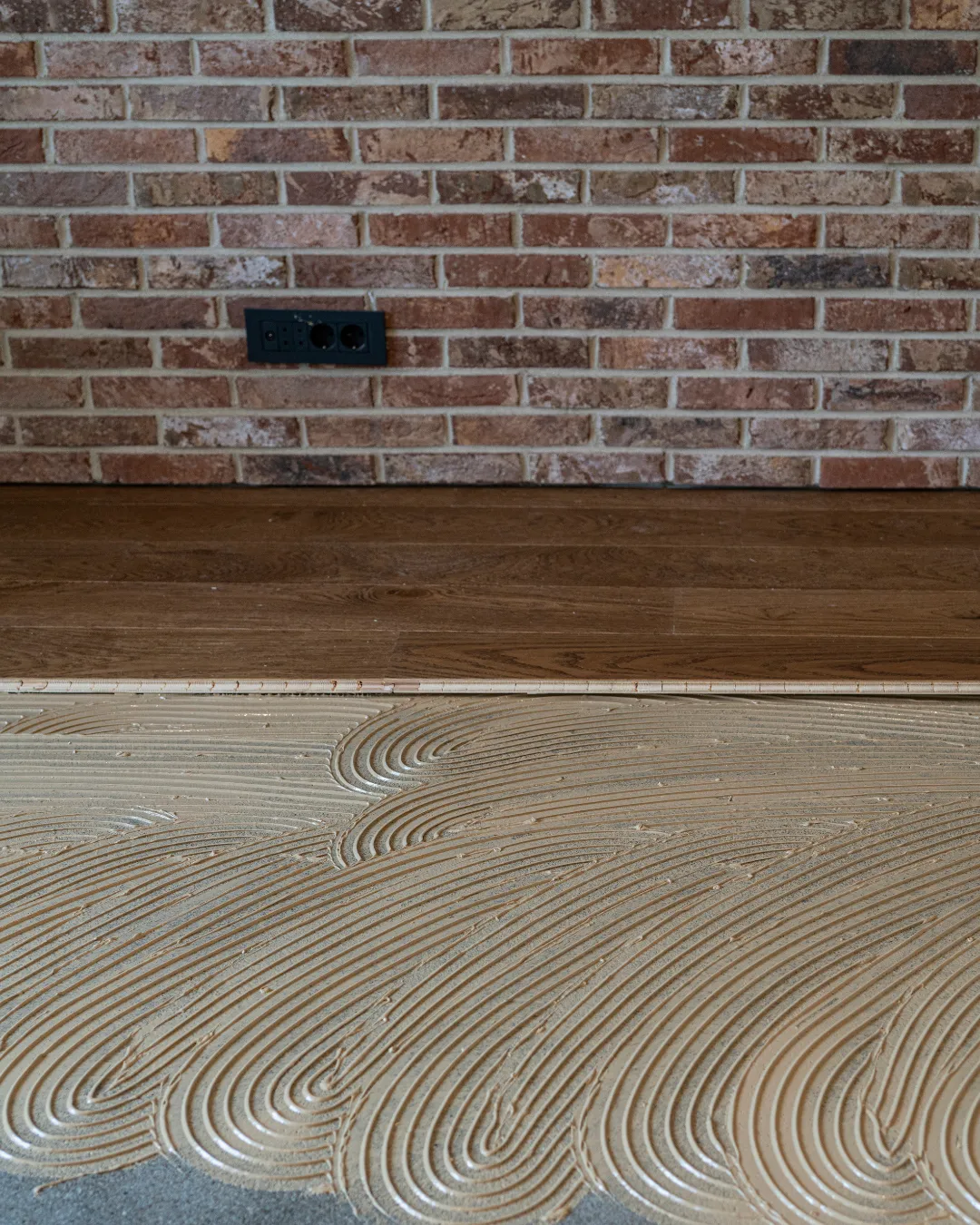 Professional flooring installation in progress in an Angier, NC home
