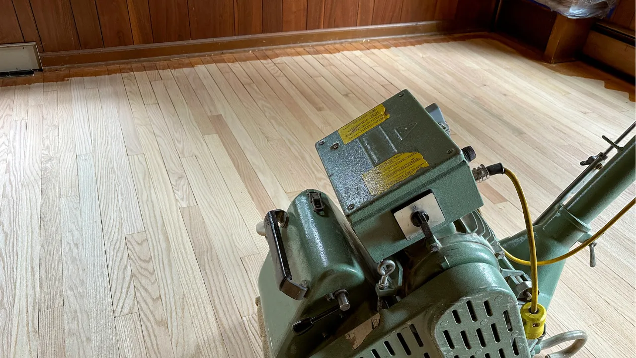Newly refinished hardwood floor in an Angier, NC home